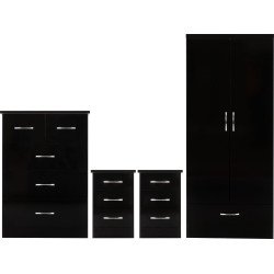 Nevada 2 Door 1 Drawer Wardrobe Bedroom Set - Buy Wardrobe Online | Modern Furniture USA & Gulf