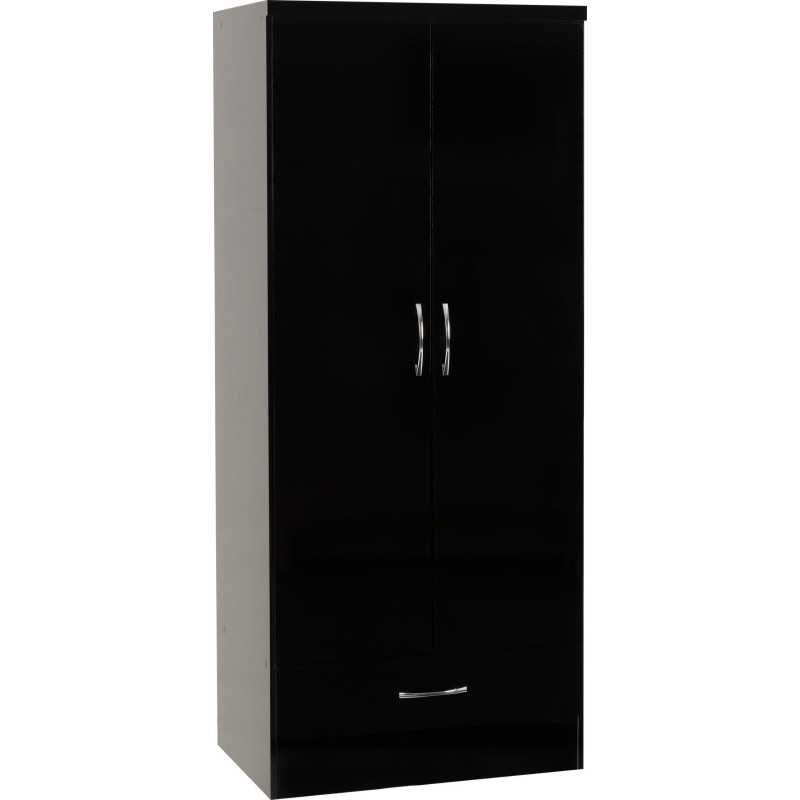Nevada 2 Door 1 Drawer Wardrobe Bedroom Set - Buy Wardrobe Online | Modern Furniture USA & Gulf