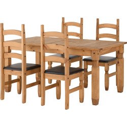 Corona Extending Dining Set (4 Chairs) - Buy Furniture Online | Modern Furniture USA & Gulf