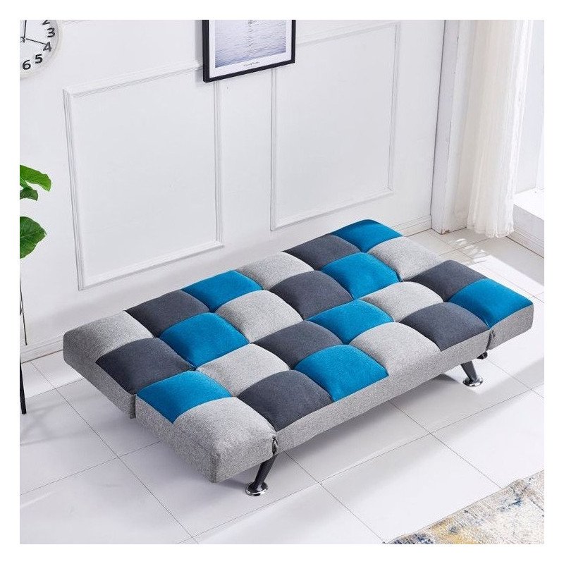 Milburn Sofa Bed Teal/Grey Patchwork - Buy Furniture Online | Modern Furniture USA & Gulf